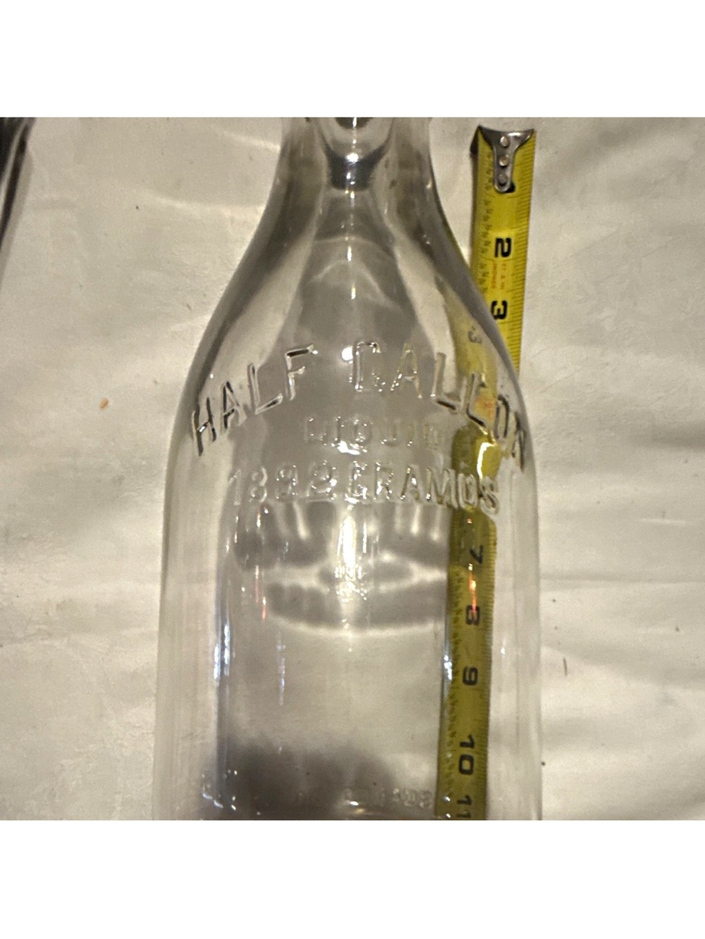 Vintage Clear Glass Half Gallon Bottle - Classic thick lip